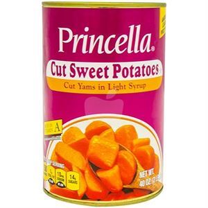 Princella Cut Sweet Potatoes, Yams in Light Syrup, 40 Oz