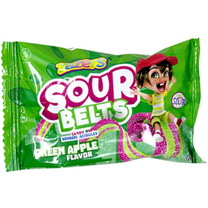 Zazers Green Apple Flavor Sour Belts