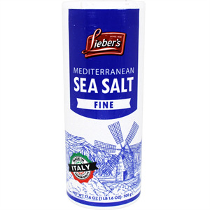 Lieber's Mediterranean Sea Salt Fine, 17.6 Oz