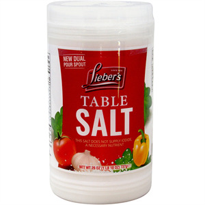 Lieber's Table Salt, 26 Oz