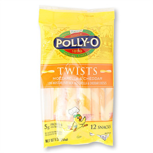 Polly-O  Mozzarella & Cheddar Twists, 12 Snacks, 9 Oz