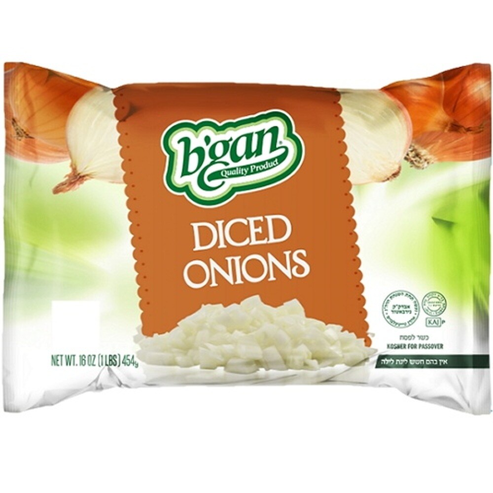 B'gan Diced Onions, 16 Oz