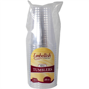 Embellish Tumblers 12 Oz. Clear, 20 Ct