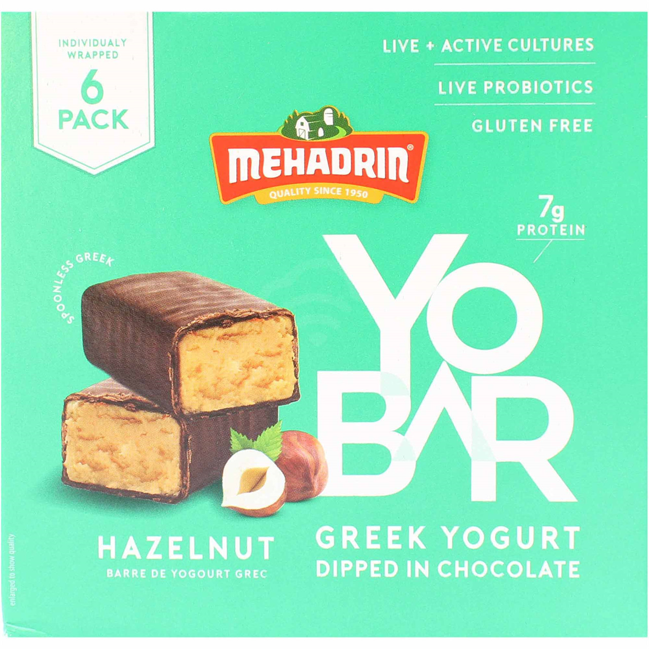 Mehadrin Yo Bar Yogurt Hazelnut, 6 Pk