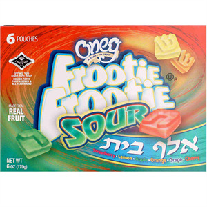 Tootie Fruitie Sour Alef, 6 Oz