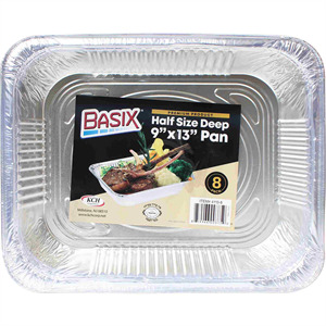 Basix 9 X 13 Half Size Deep Pans, 8 Pk