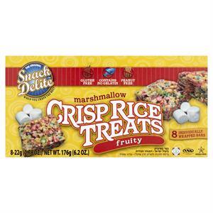 Snack Delite Marshmallow Crisp Rice Treats Fruity, 8 Wrapped Bars, 6.2 Oz