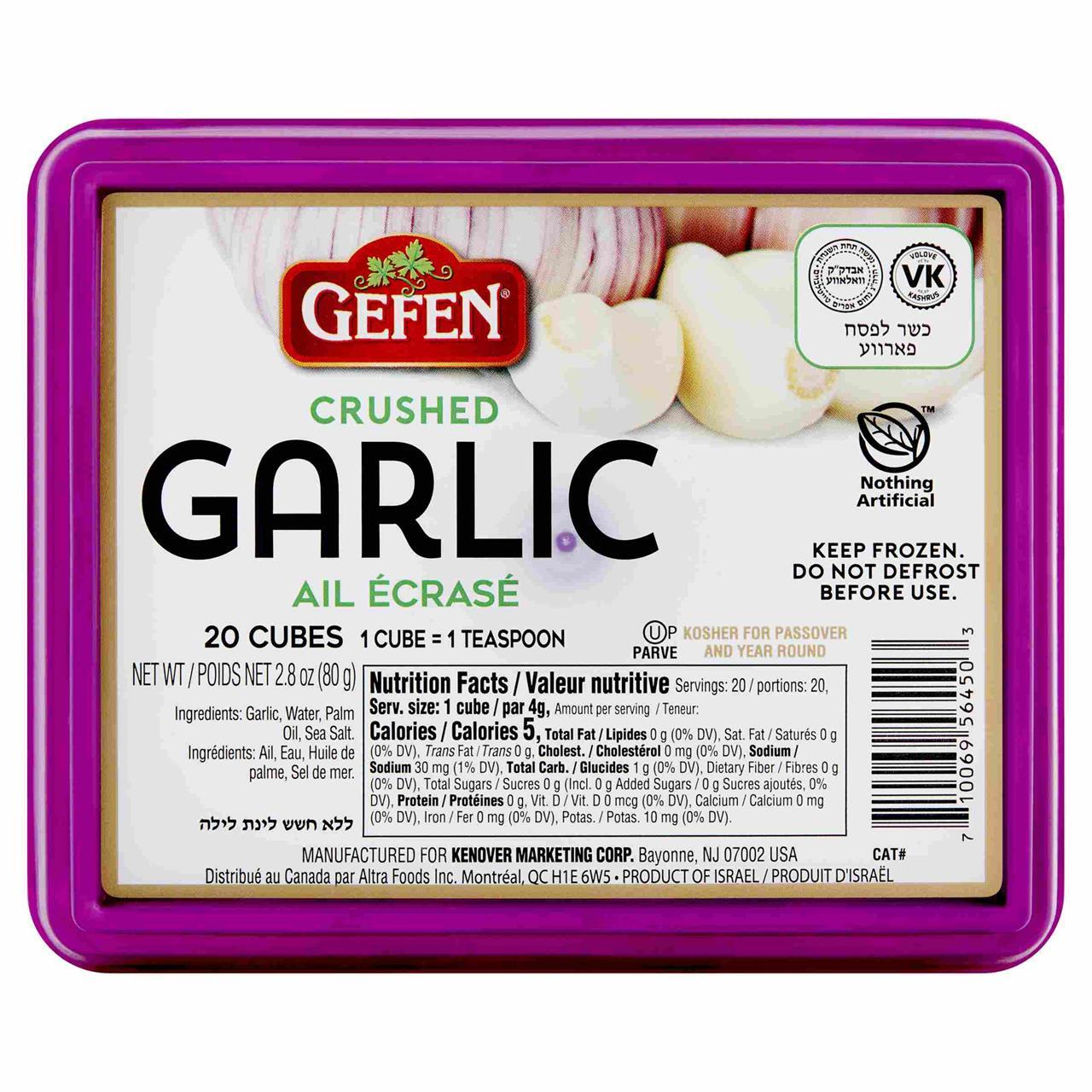 Gefen Crushed Garlic Cubes Kfp, 2.8 Oz