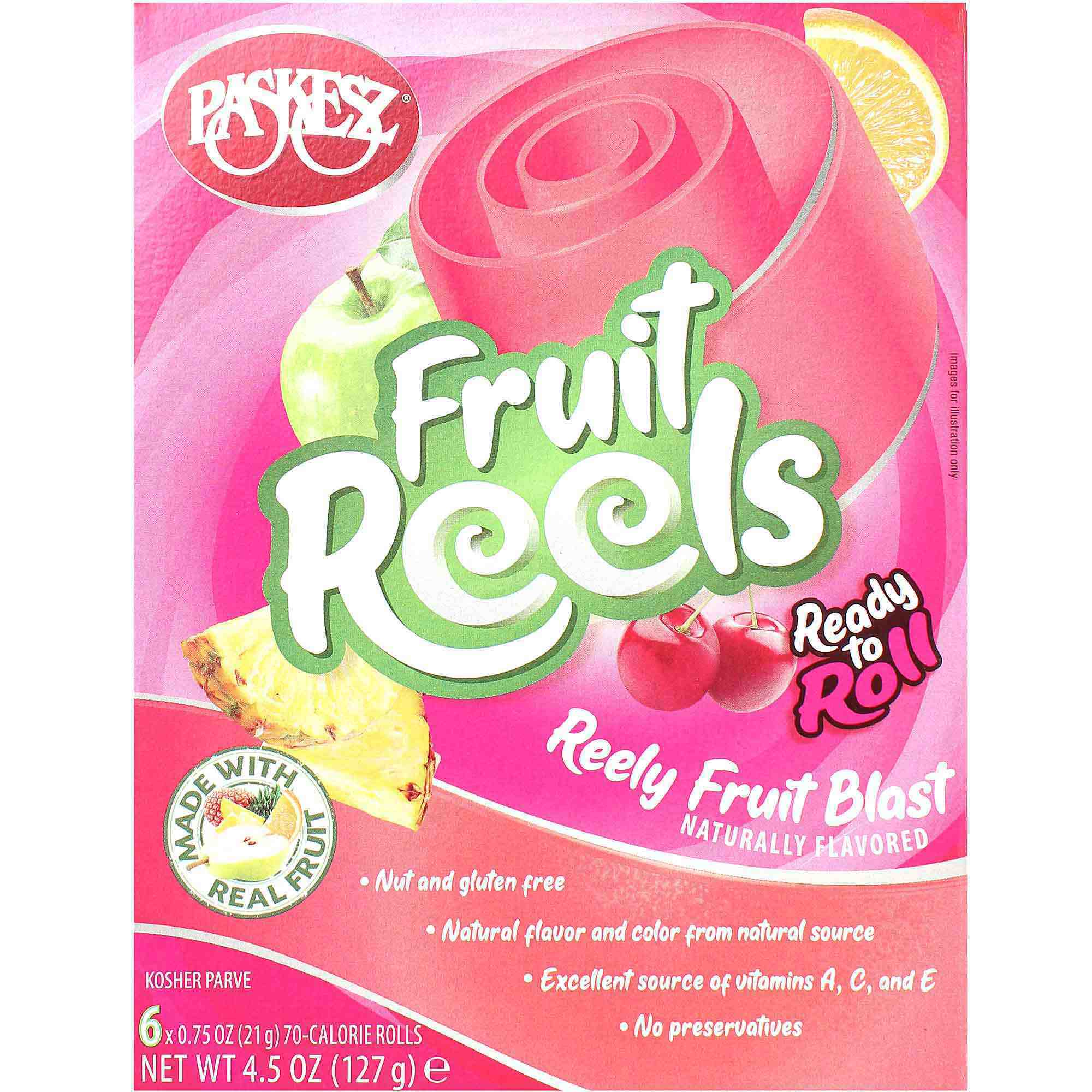 Paskesz Fruit Reels Fruit Blast 6 Ct, 4.5 Oz